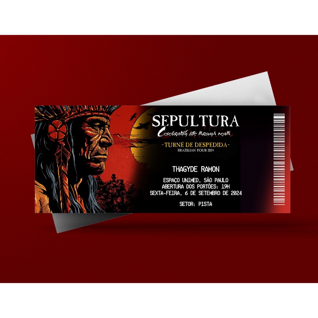 Ingresso Holográfico Personalizado Sepultura - Celebrating Life Through Death