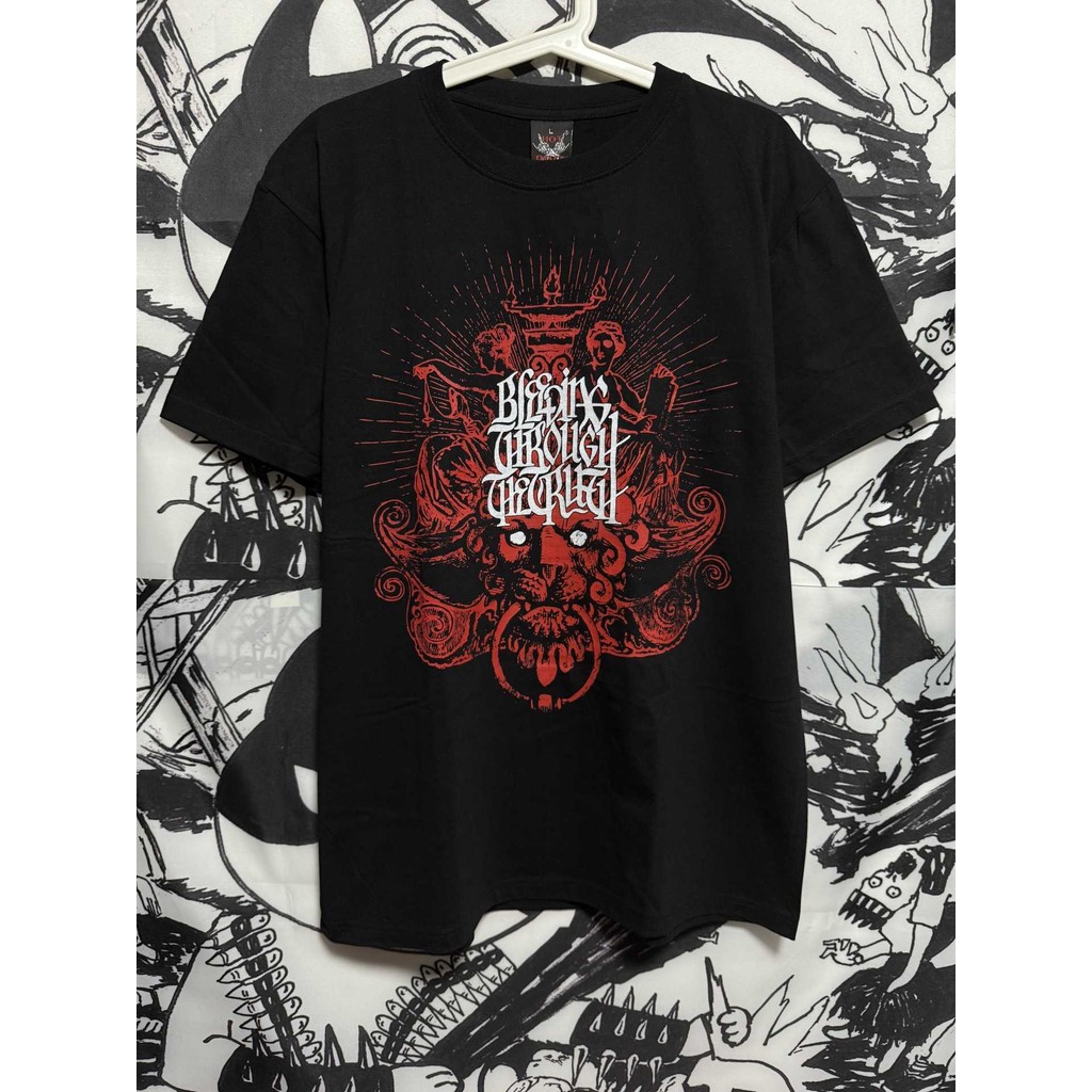 Music.Soul Camiseta Masculina Bleeding Through | Estética Metalcore Agressivo | Unissex 100% algodão