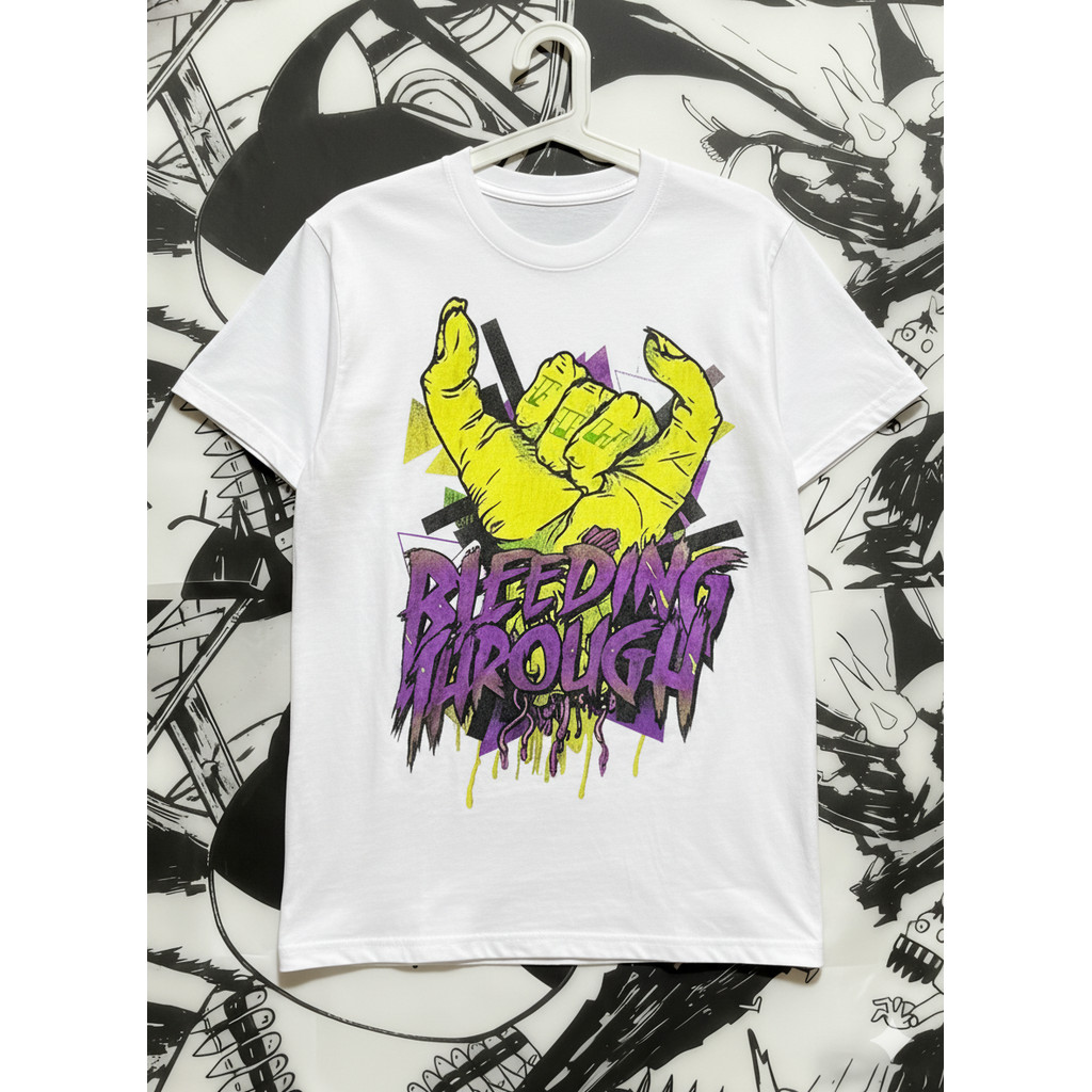 Music.Soul Camiseta Masculina Bleeding Through |  Estética Metalcore Agressivo | Unissex 100% algodão
