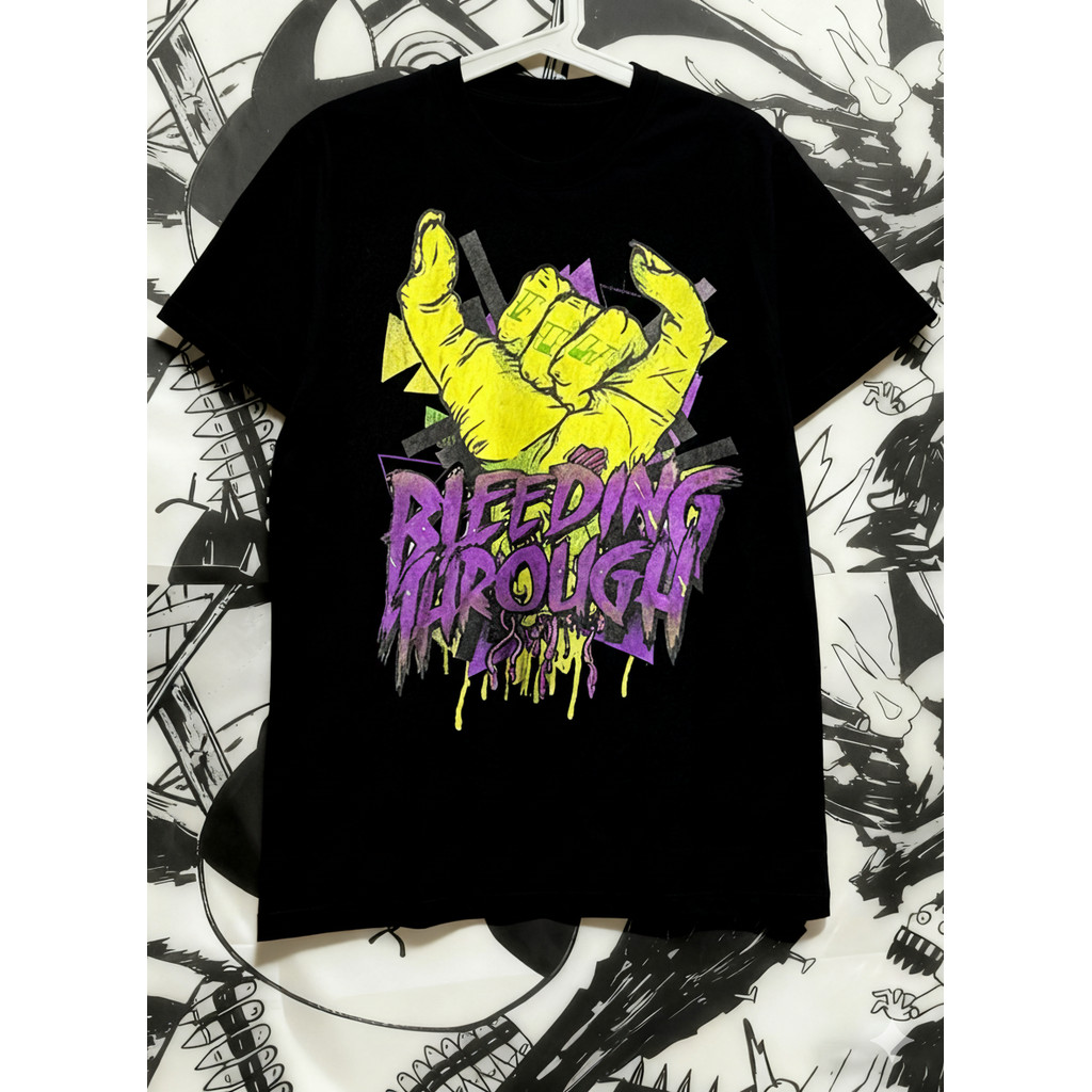 Music.Soul Camiseta Masculina Bleeding Through  Estética Metalcore Agressivo | Unissex 100% algodão