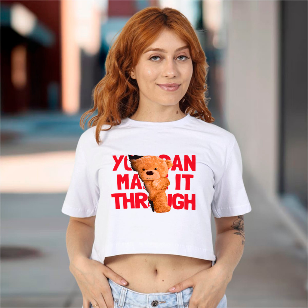 Blusa Cropped You Can Make It Through Urso