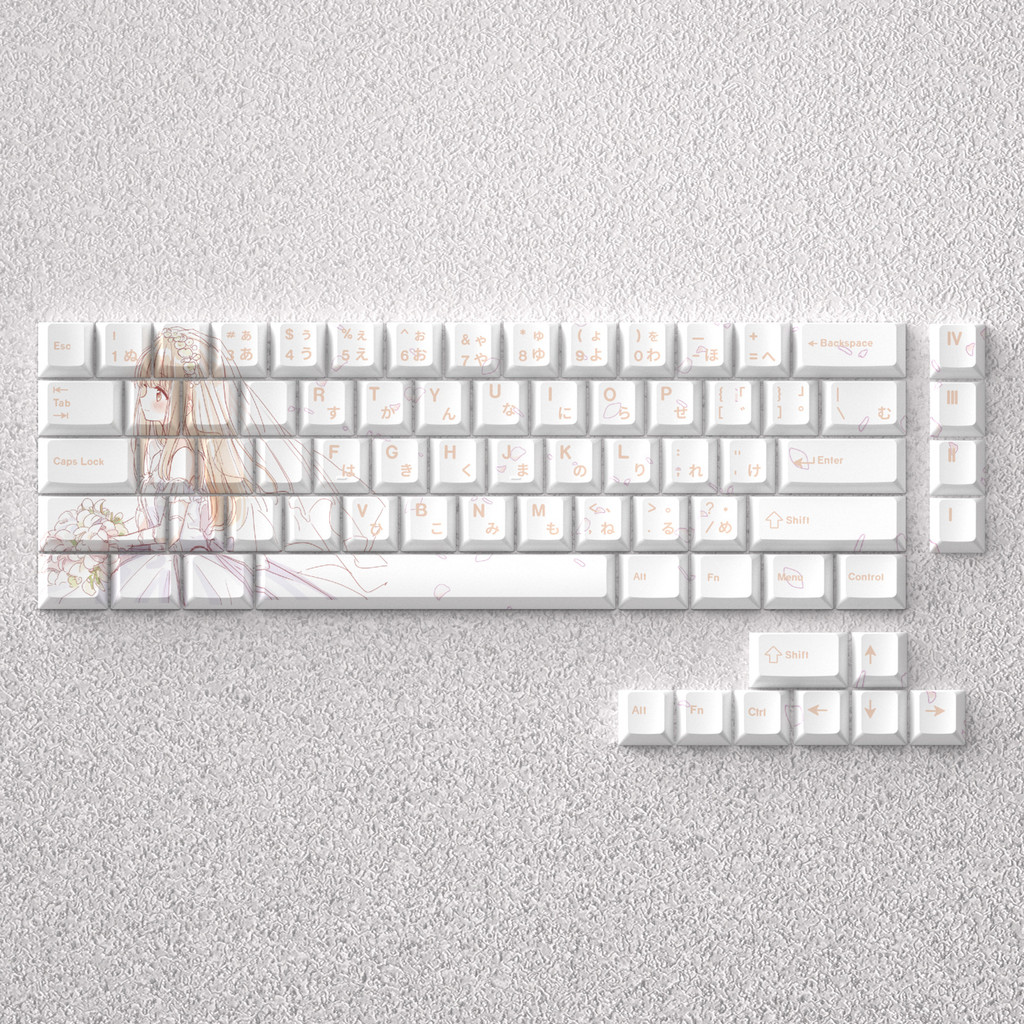 Shiina Shinichi Cherry Profile Shine-Through Impressão Lateral Conjunto De Teclas PBT De Tiro Duplo 73