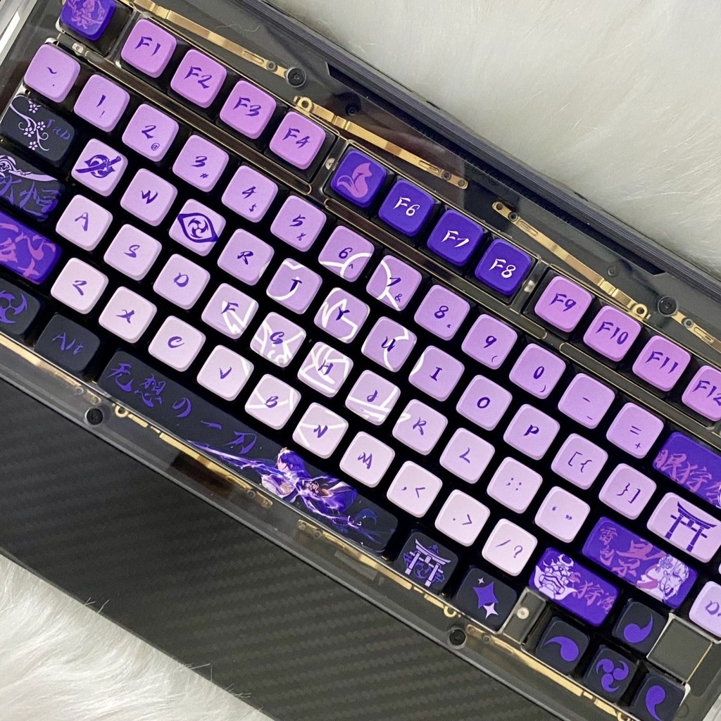 Raiden Shogun OEM Profile Shine-Through Impressão Lateral Conjunto De Teclas PBT De Tiro Duplo 125