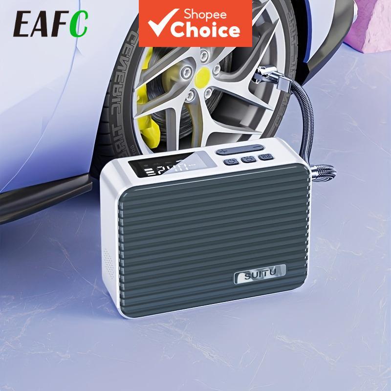 EAFC Digital Car Tire Inflator 110PSI Bomba De Ar Com Luz LED Para Motocicleta Bicicleta Bola Cinza