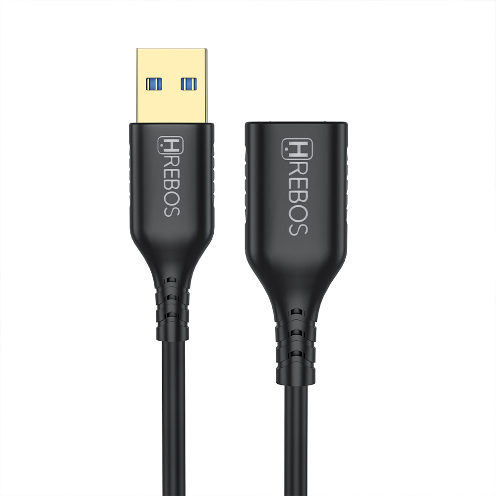 Cabo De Extensão USB OTG Hrebos 1M e 2M Macho para Fêmea para Celular, PC, TV