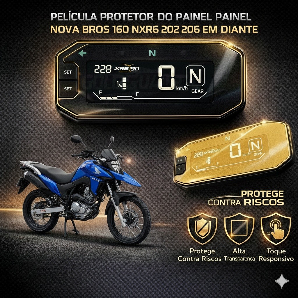Película Painel Honda Biz/tornado/bros/xre 2026 Nano Vidro Transparente