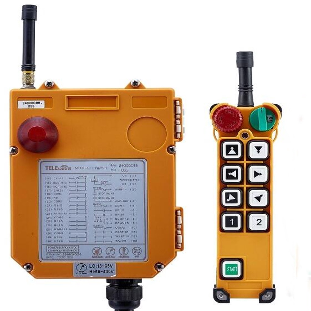 CONTROLE E RECEPTOR PARA PONTE ROLANTE F24-8D 220/380V DUAL SPEED
