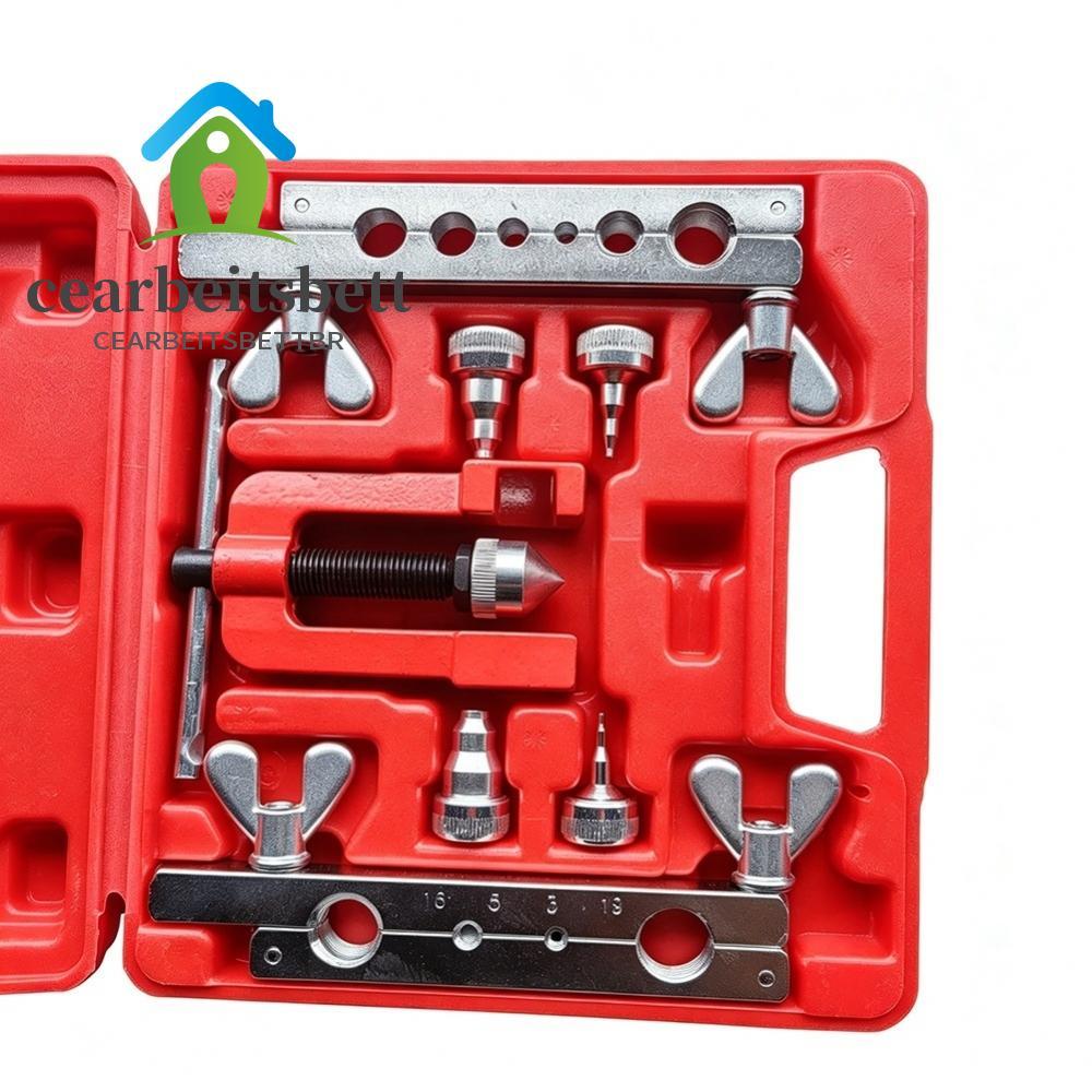 [CEBE]Metric Flaring Tool Dual Clamping Plates 7-piece Complete Set Four Swaging Heads-HOT SALE