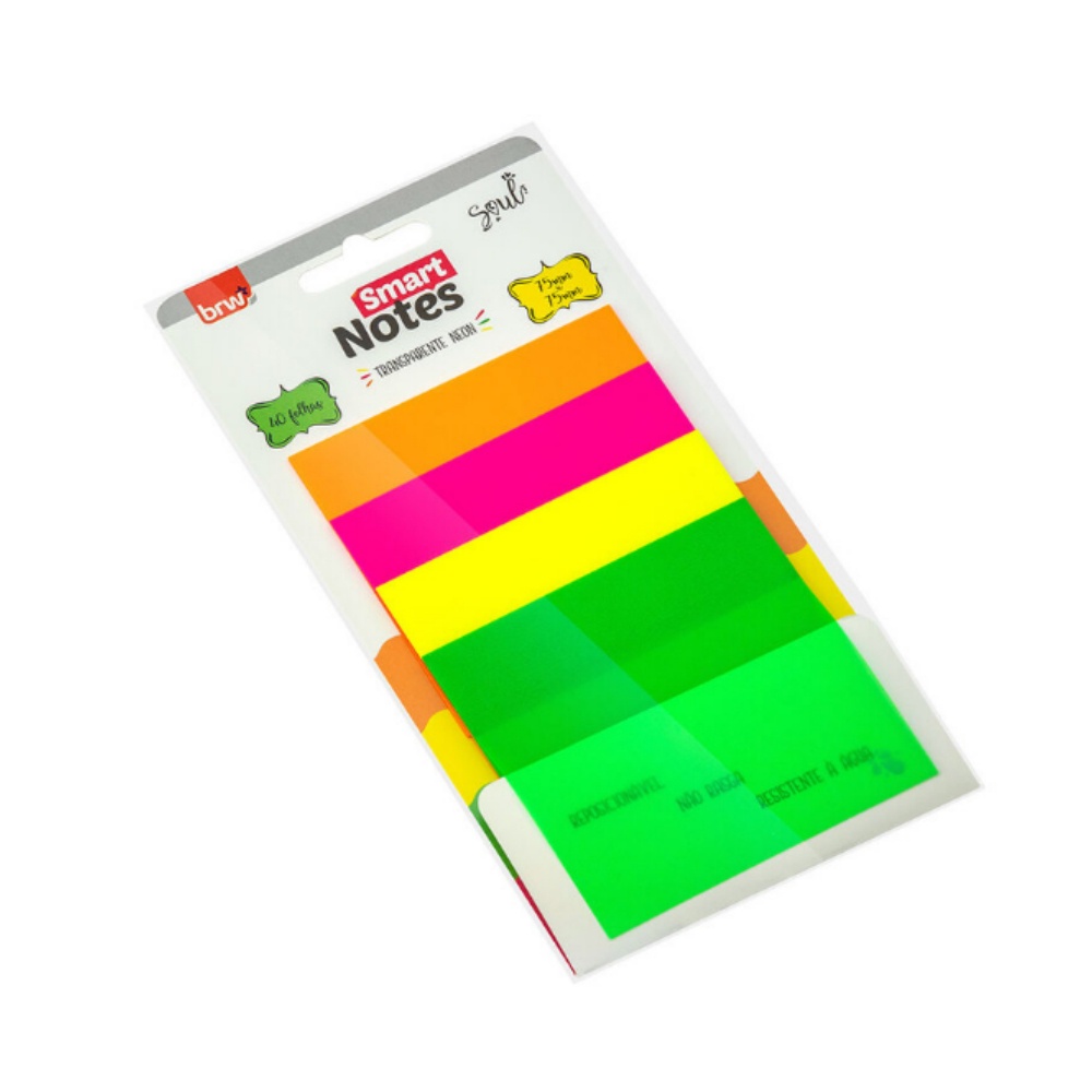 Bloco Adesivo Transparente BRW Smart Notes 76 x 76mm