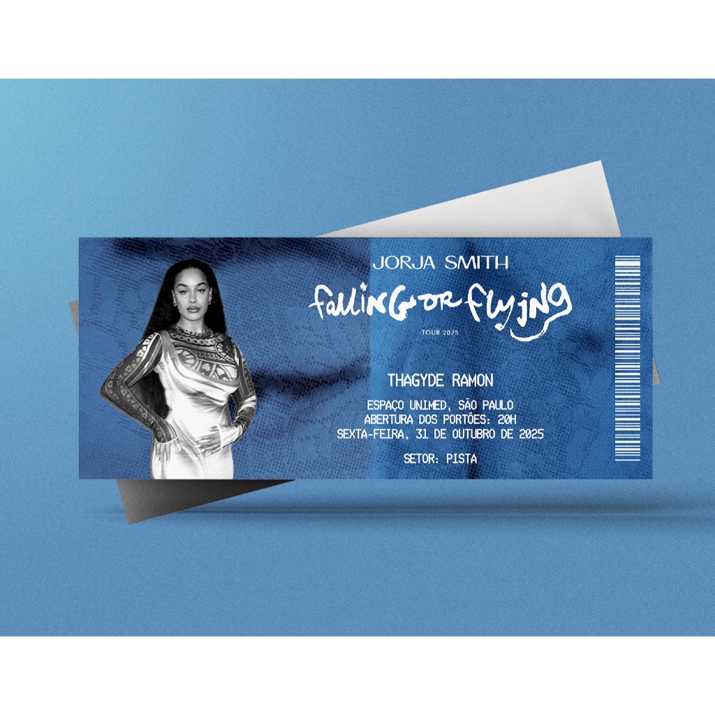 Ingresso Holográfico Personalizado Jorja Smith - Falling or Flying Tour 2025