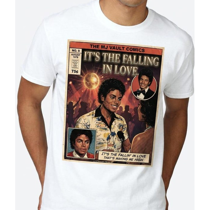Camiseta Masculina Feminina Oversized Estampa Michael Jackson It's The Falling In Love, T-shirt Streetwear Estilo