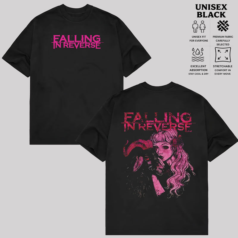 Music.Soul Camiseta Unissex Falling In Reverse Banda Rock Estampa Retrô Confortável Moderna Estilosa Casual