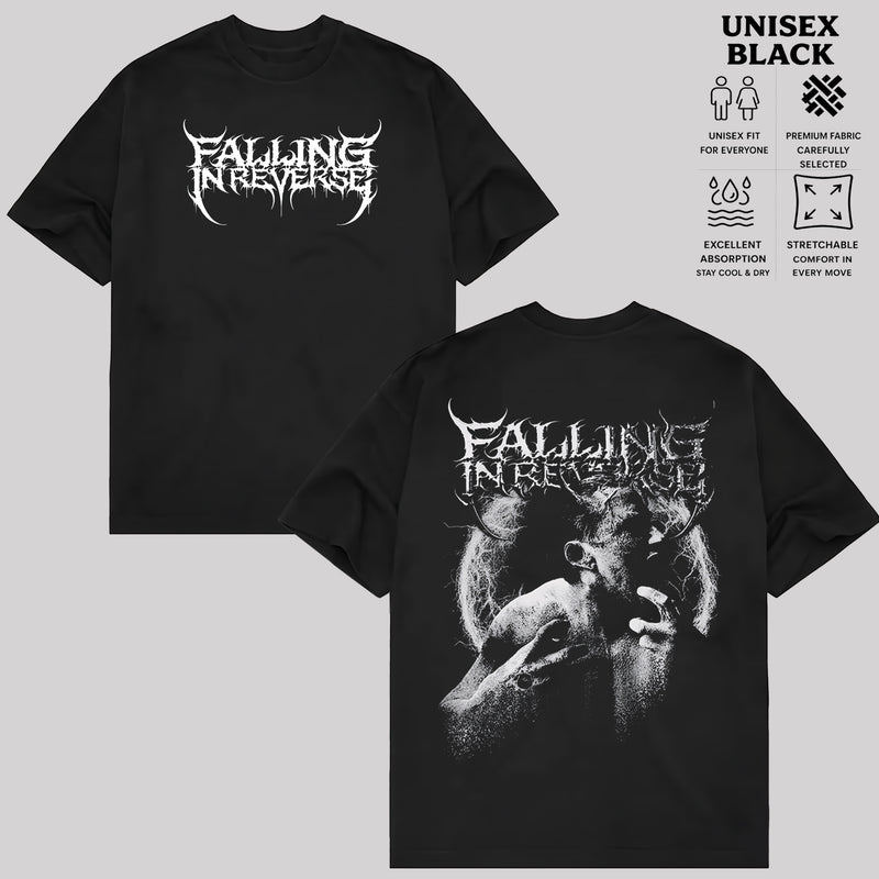 Music.Soul Camiseta Unissex Falling In Reverse Banda Screaming Estampa Moderna Confortável Estilosa Casual