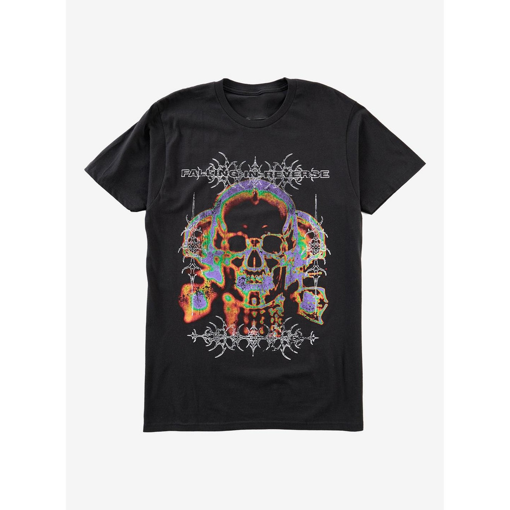 Camiseta Masculina Feminina Falling In Reverse Caveira Termal Ornamentos T-shirt Unissex Metalcore Envio Imediato