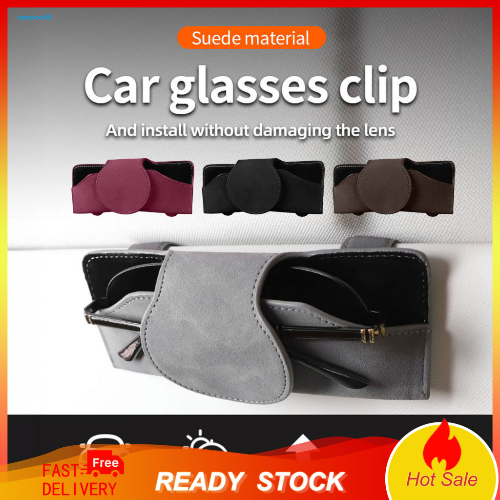 Car Storage Box Stable Organizer Magnetic Sunglasses Holder for Visor – Suede Eyeglasses Case Glasses Clip Durable Acc