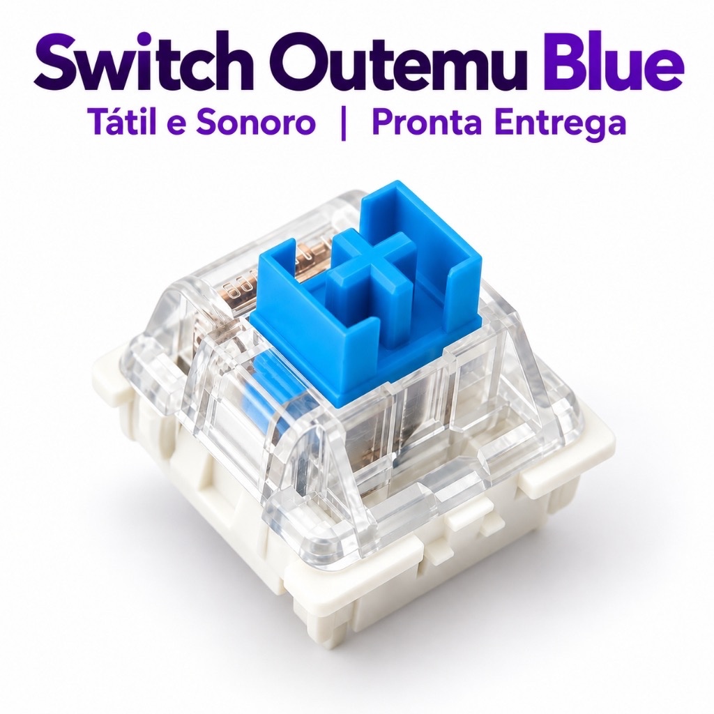 Atacado 100x-200x-300x Switch Teclado Mecânico Outemu Blue Azul Sonoro