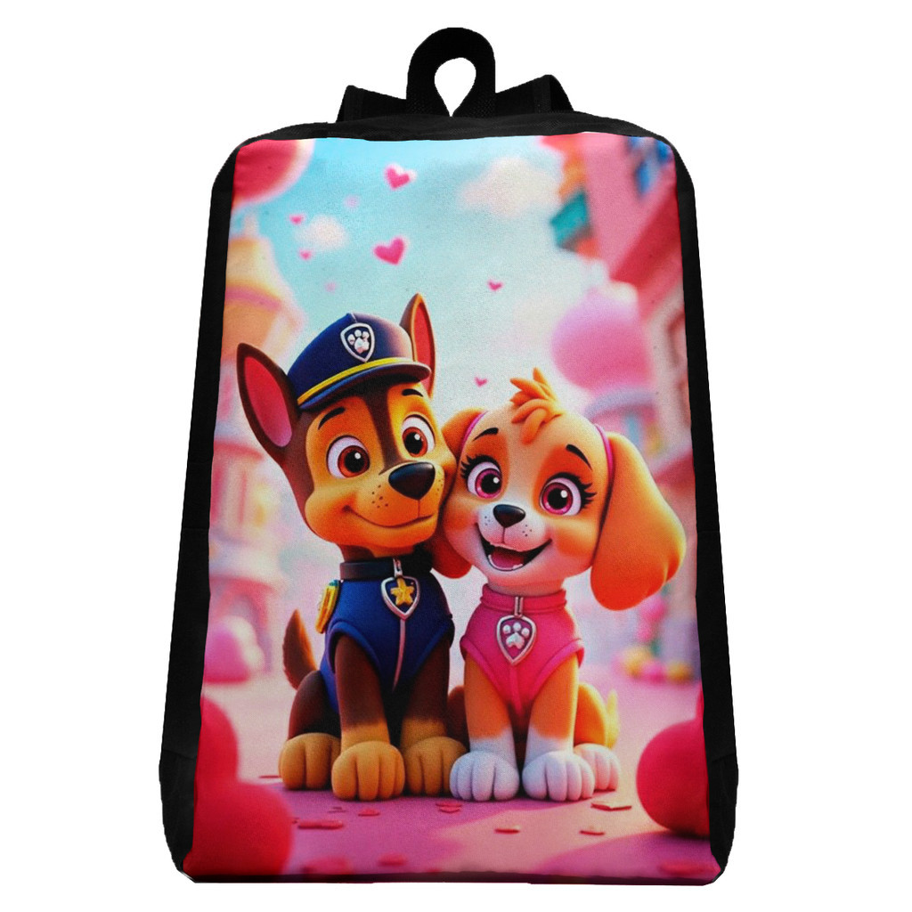Mochila Patrulha Canina Skye e Chase Anime Infantil Feminina Volta as Aulas Bolsa de Costa Escolar