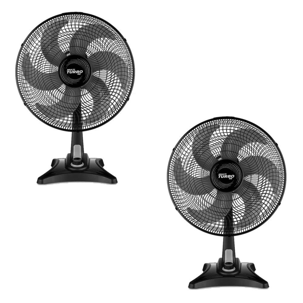 Combo Casa - Ventilador de Mesa Turbo 40 127V 135W Preto 2 unidades Multi - VL401K