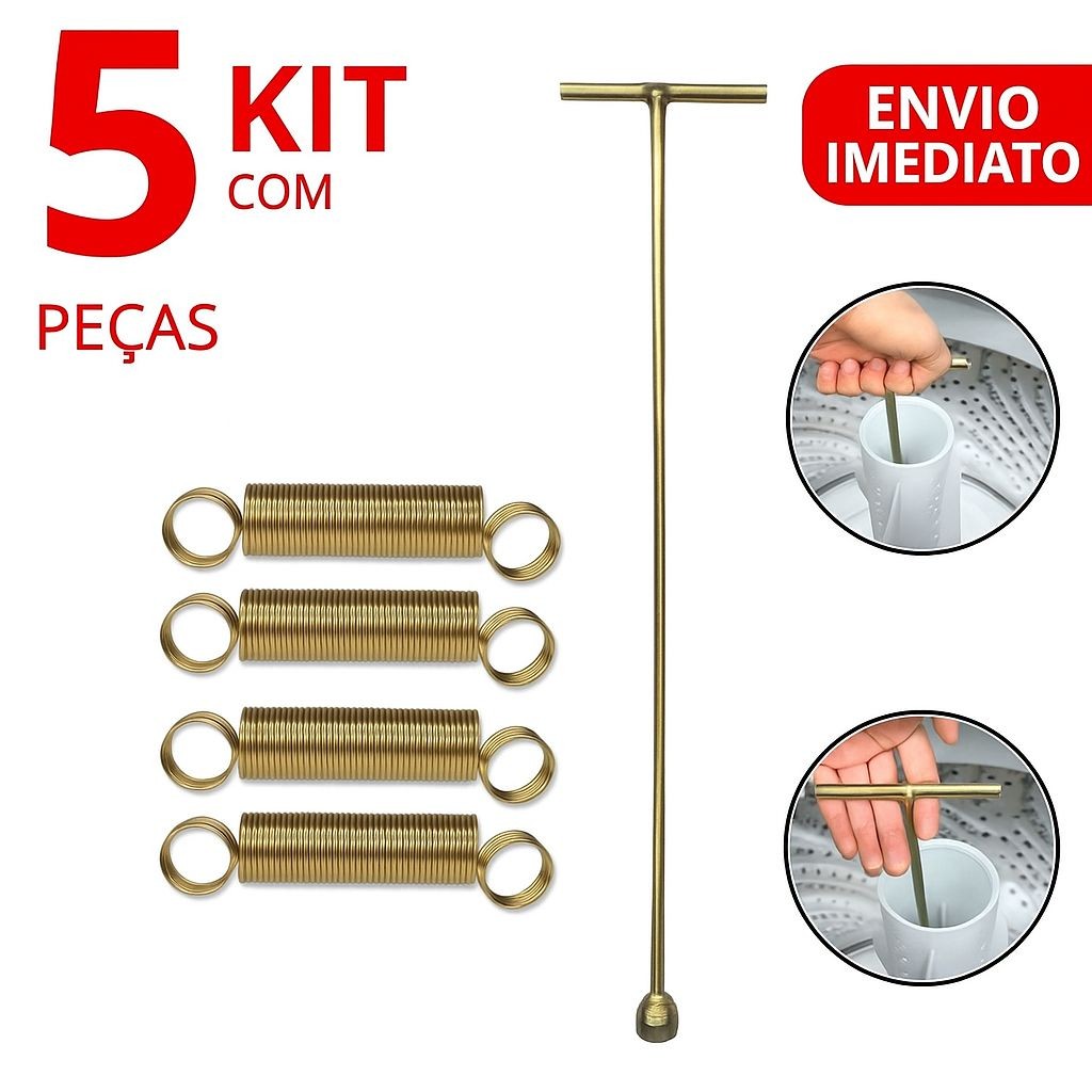 Combo 5 Unidades 1 Chave T 10mm Longa Agitador Electrolux 62cm Lm08 Lm06 + 4 molas