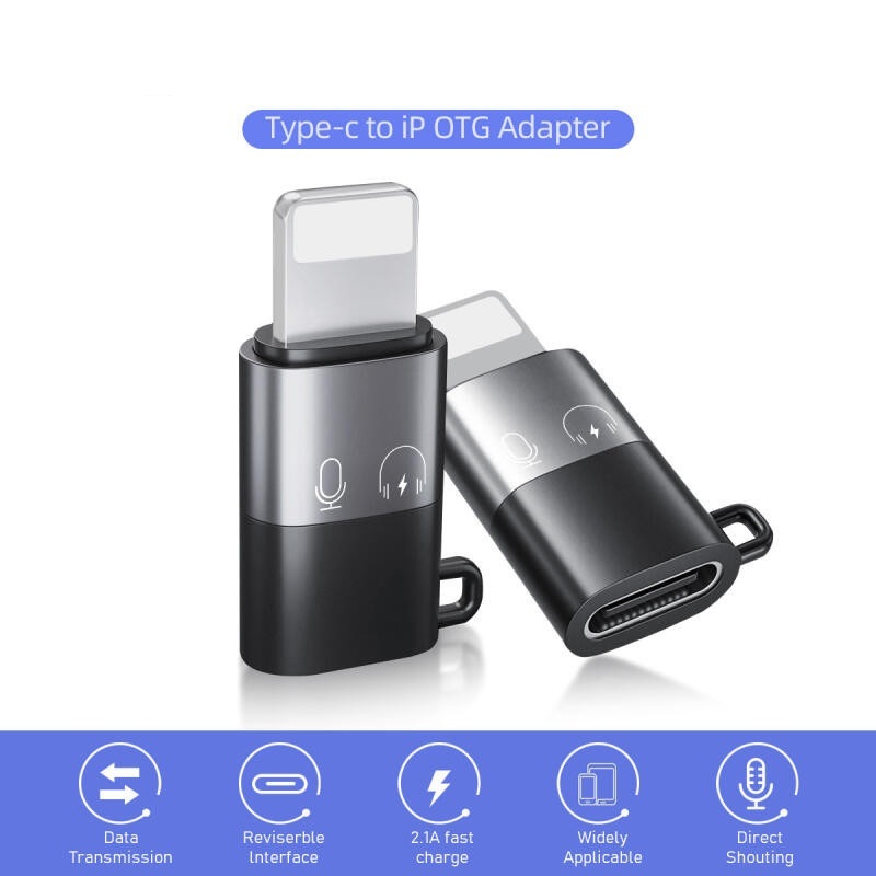 Adaptador De Transferência De Dados Do Conversor De Carga Rápida Fonken Tipo C/iOS OTG Para Monitor Microfone De Fone De