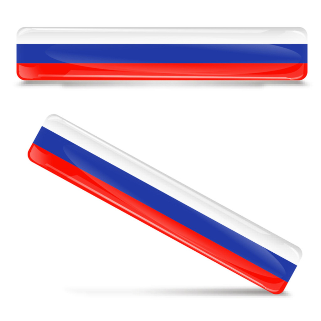 Kit 02 Adesivos 3D Resinados Decalque automotivo bandeira da Rússia