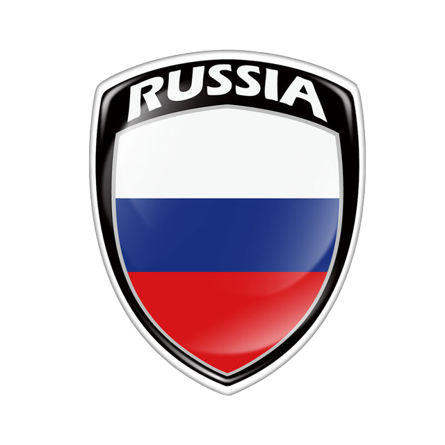 Kit 02 Adesivos Automotivos 3D resinado Emblema Bandeira Rússia