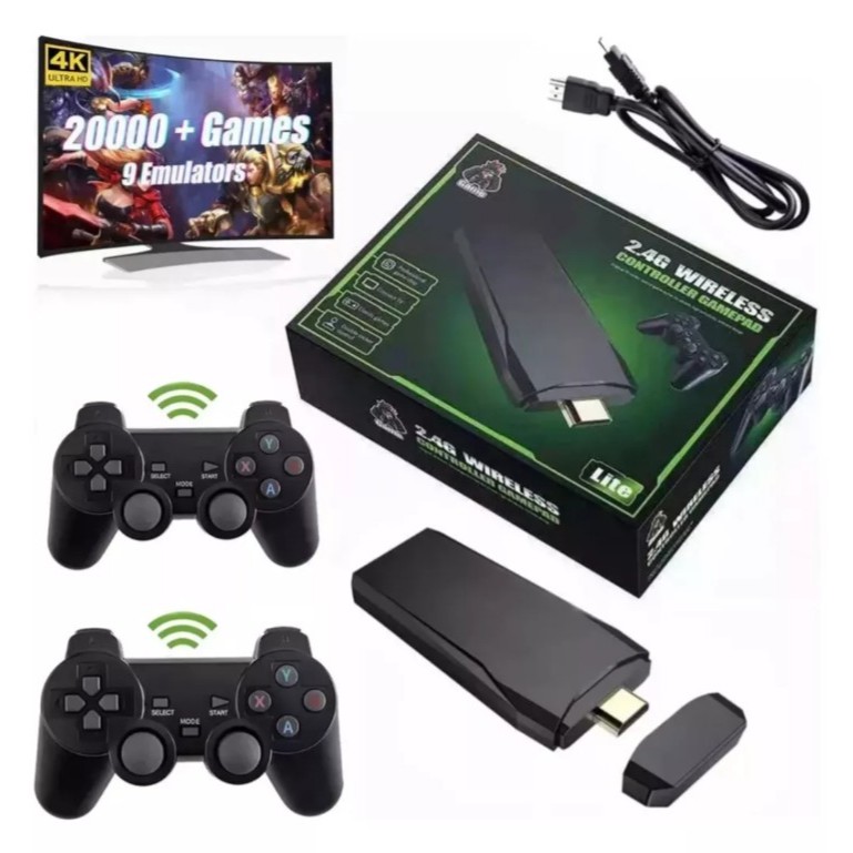 Controle Game Stick 20.000 Jogos 2controles Portátil 4k 64gb