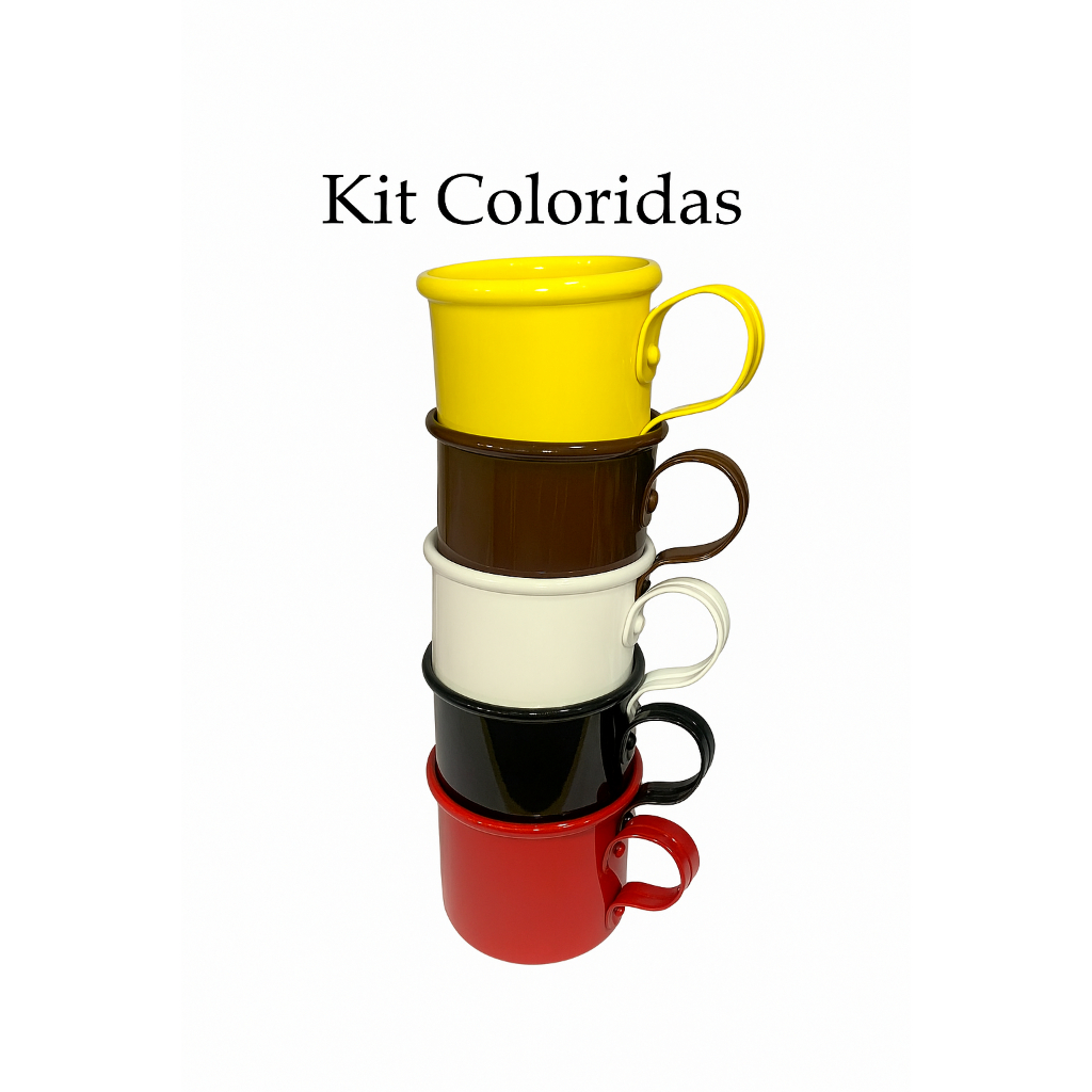 Kit 12 Xícaras de Alumínio Colorida 75ml Pintura Eletrostática Café Shots Multiuso Cozinha Bar Lembrancinhas