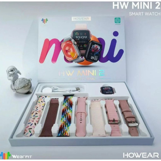 Smartwatch HW Mini 2 Com 7 Pulseiras 41mm Lançamento 2024 Chat GPT GPS Compatível IOS e Android