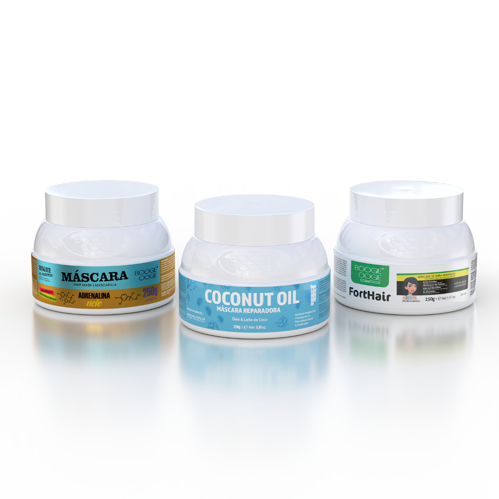 Máscaras Cronograma Capilar Boogie Oogie - Adrenalina, Forthair e Coconut 250g
