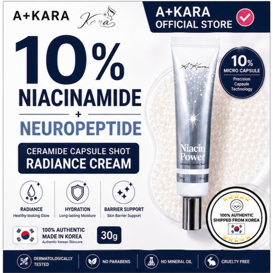 A + KARA Niacinamida Coreana 10 % Ceramida Cápsula Creme De Tiro 30g | Cuidado Hidratante Iluminador Dos Poros