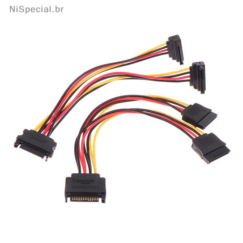 [Nis] 1 Pc 20 Cm Cabo De Extensão SATA Para HDD SSD Disco Rígido Power Y Splitter Cable 15 Pinos Macho Alimentação Duplo