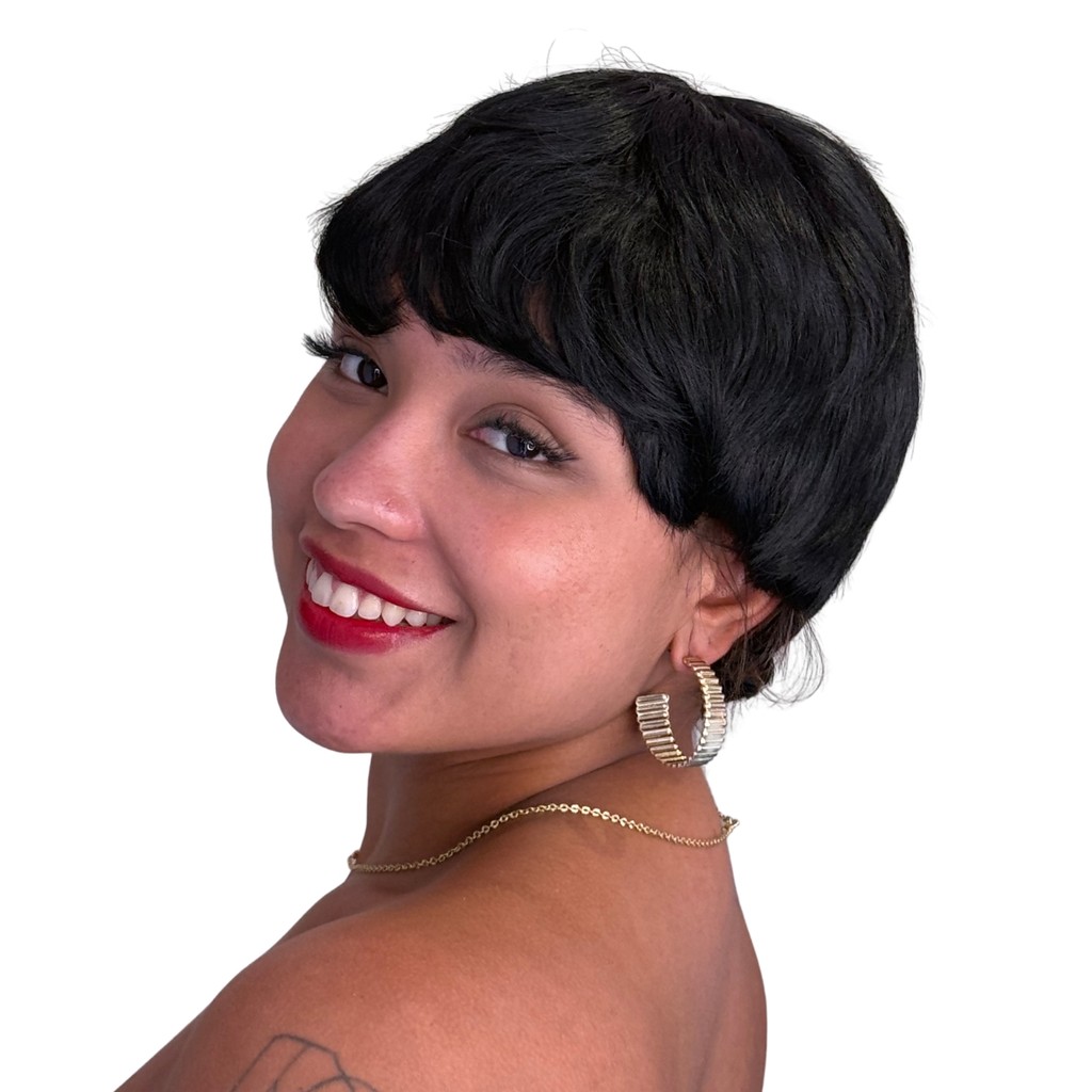 Wig Mônica Curta Fibra Orgânica Premium - Pronta Entrega Natural Look