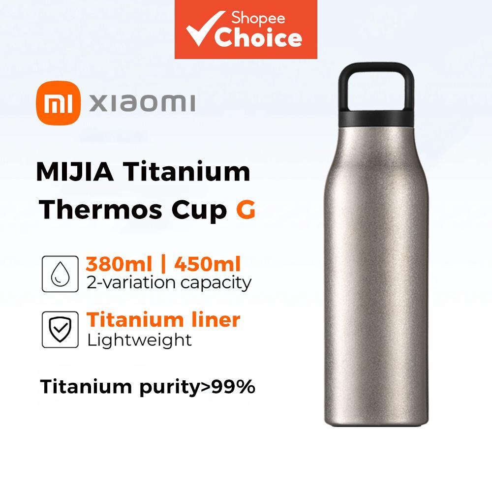 Xiaomi MIJIA Garrafa Térmica de Titânio G Forro 99% Puro 6H de Retenção de Calor Frasco de Vácuo Leve 380ml 450ml Para