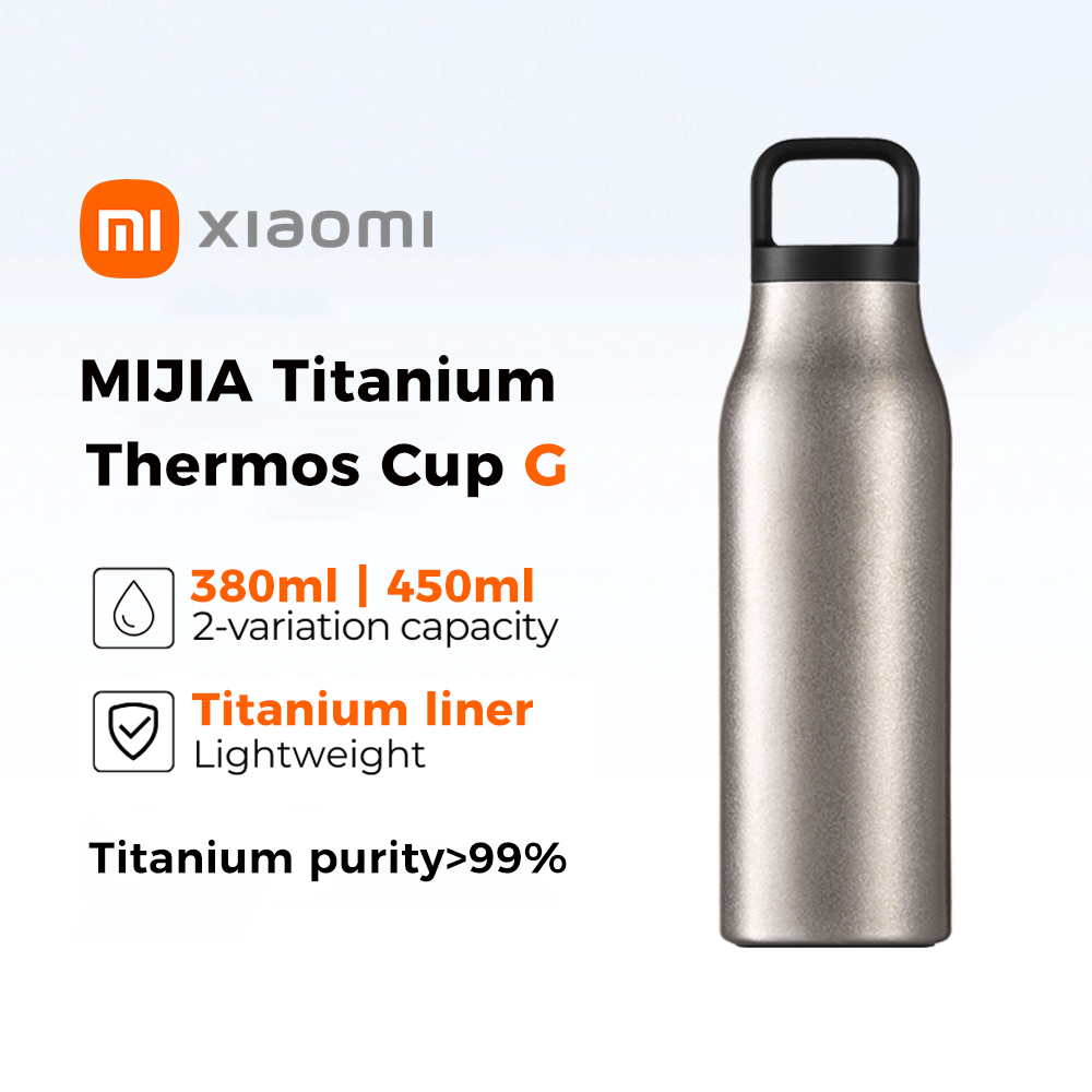 Xiaomi MIJIA Garrafa Térmica Titânio 99% do Forro 6H de Retenção de Calor 380ml 450ml Leve e A Vácuo para Exterior