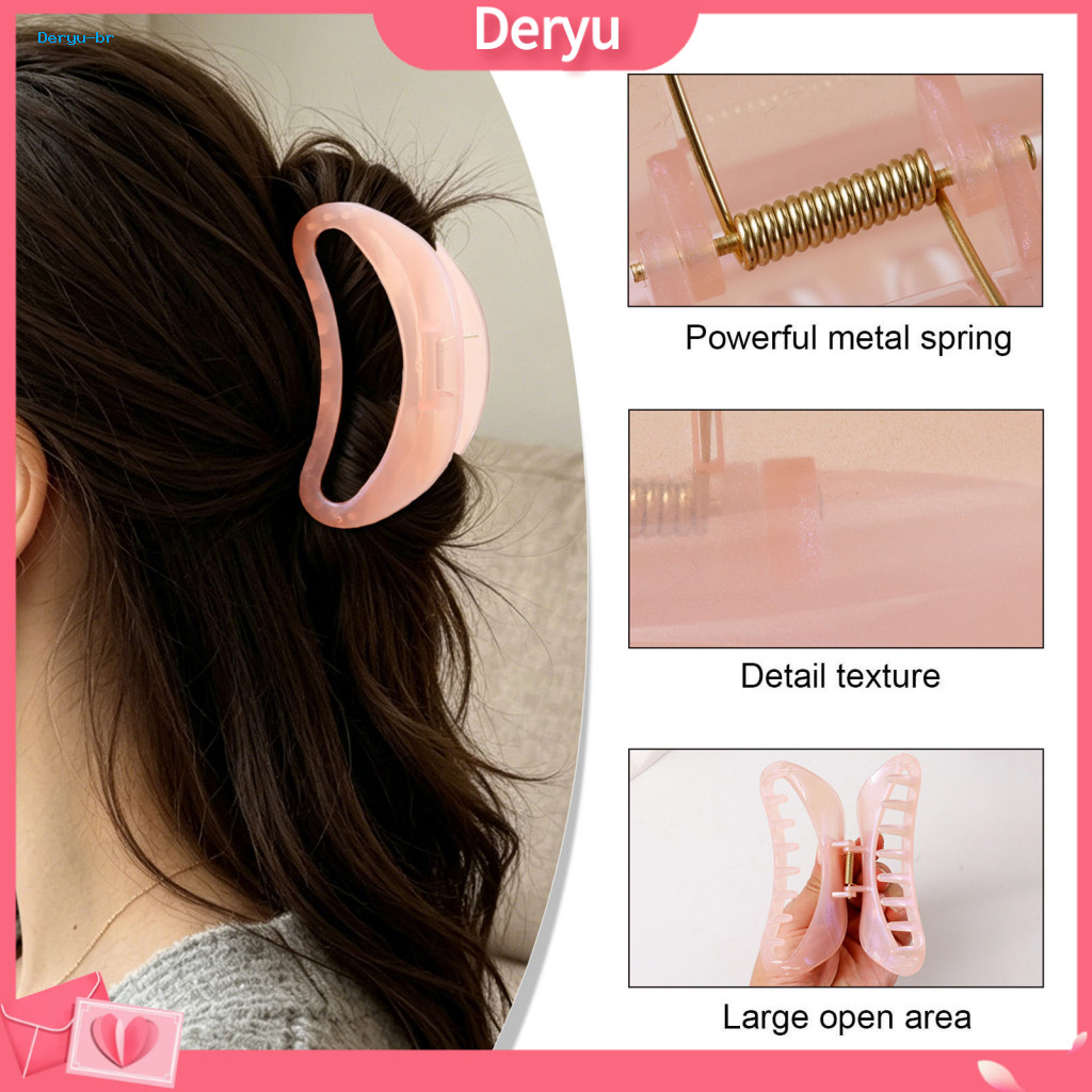 Smooth Surface Hair Claw Strong Grip Clip for Medium Long Jelly Semi-transparent Anti-slip Teeth Accessory Stylish Half-