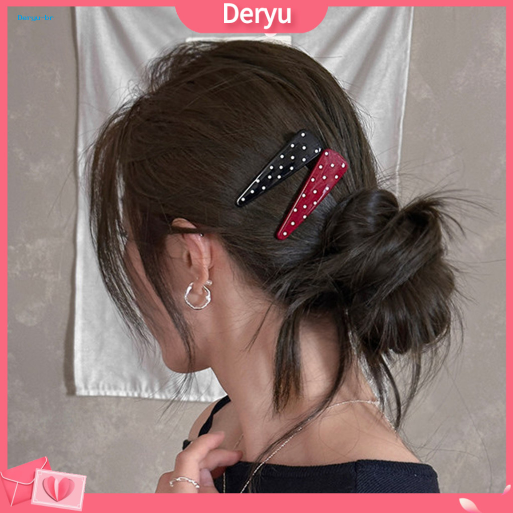 Summer Hair Accessory Girl Hairpin Dot Print Anti-slip Clip No Damage Stable Grip Side Bang Style Cute Accessories for W