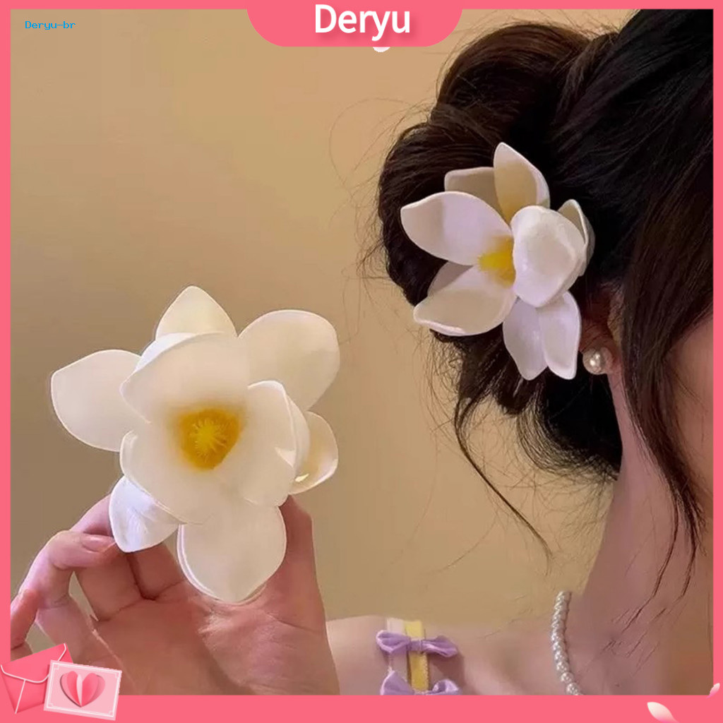 Hairpin Women Hair Claw Clip Anti-slip Shark with 3d Flower Design Strong Grip Accessories for Daily Use Parties and Dat