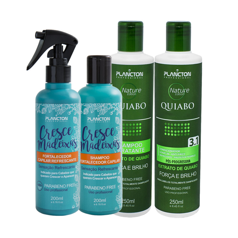 Kit Cresce Madeixas 200ml + Kit Quiabo 250ml - Plancton Professional