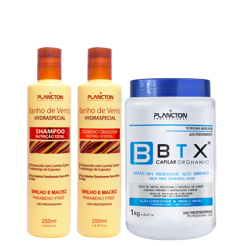 1 Btx Orghanic 1kg + 1 Kit Banho de Verniz 250ml - Plancton Professional