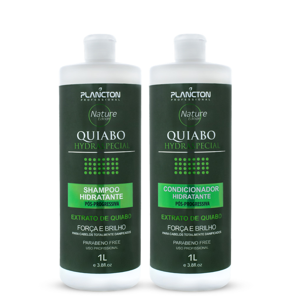 KIT QUIABO 1 LITRO (SHAMPOO+CONDICIONADOR) - Plancton Professional
