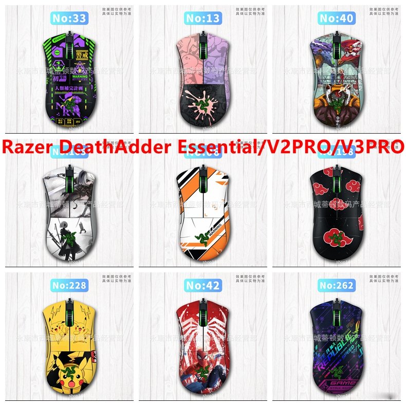 Adesivo De Pele De 30 Cores Compatível Com Razer DeathAdder Essential/V2 Pro/V3 Mouse Decalque De Vinil Conjunto Complet