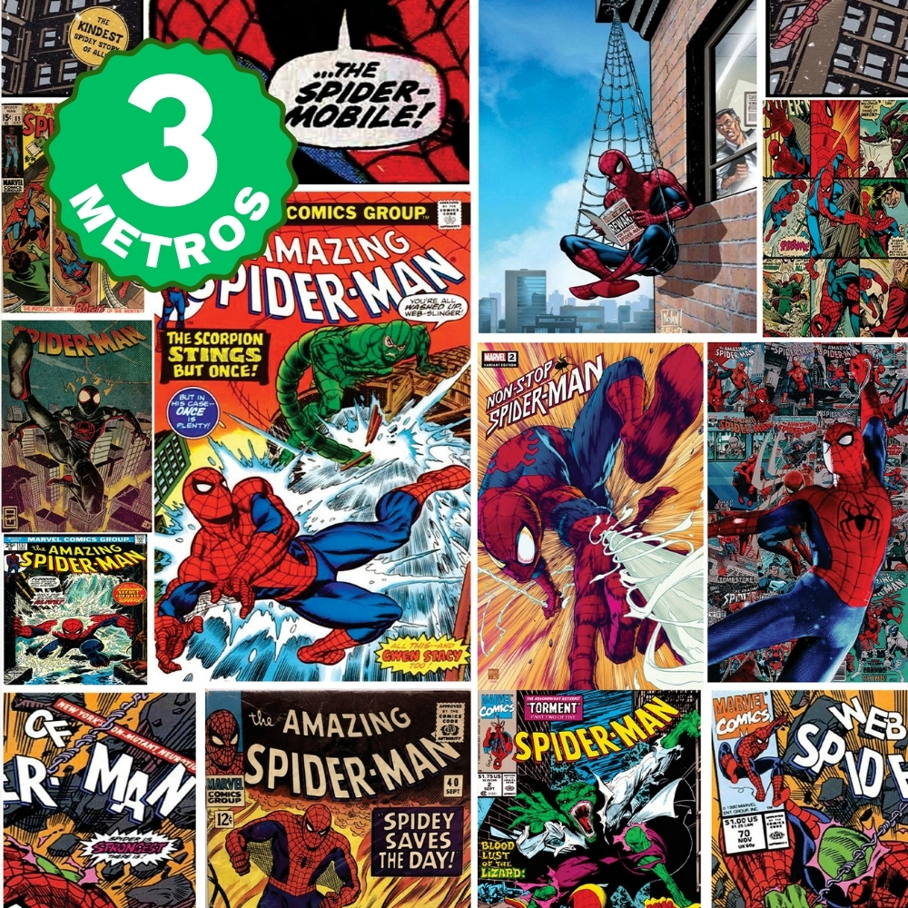 Papel de Parede Adesivo Auto Colante o Espetacular Homem Aranha HQ Manga Lavável 3 Metros