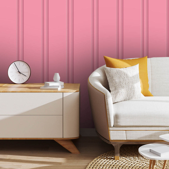 Papel de Parede Ripado Adesivo Lavável Auto Colante Ripas de Madeiras Rosa Decoração Casa