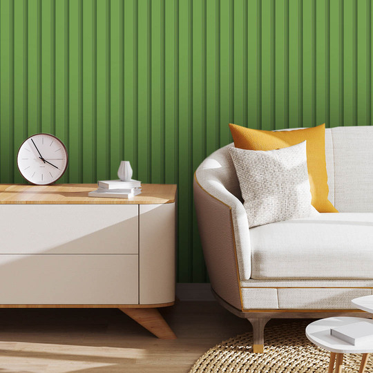 Papel de Parede Adesivo Ripado Auto Colante Ripas de Madeiras Verde Musgo Decoração Casa - Pro Decor