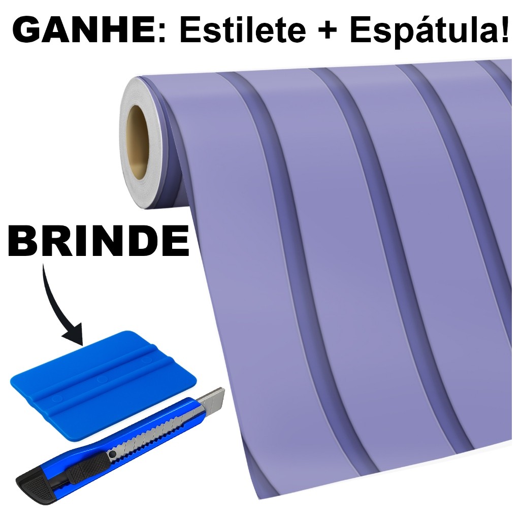Papel de Parede Adesivo Auto Colante Lilás Decorativo Luxo Rolo de 5 Metros Lavável