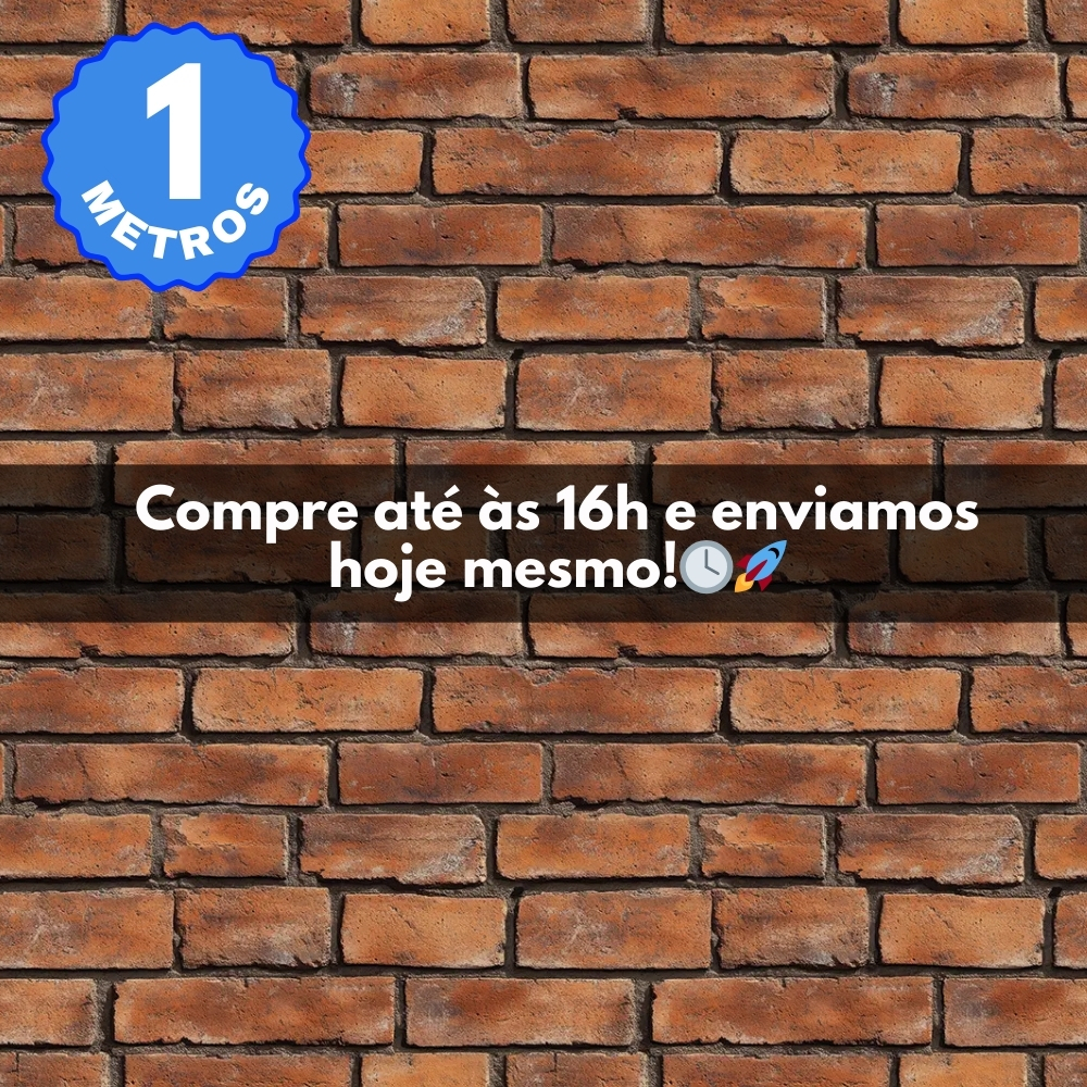 Papel de Parede Adesivo Auto Colante Lavável TijolinhoTijolo Terra Quente Rolo de 1 Metro x 40 CM