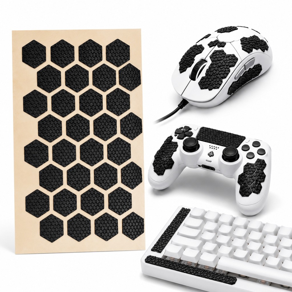 Adesivo Grip Antiderrapante p/ Mouse Controle 28Peças Preto