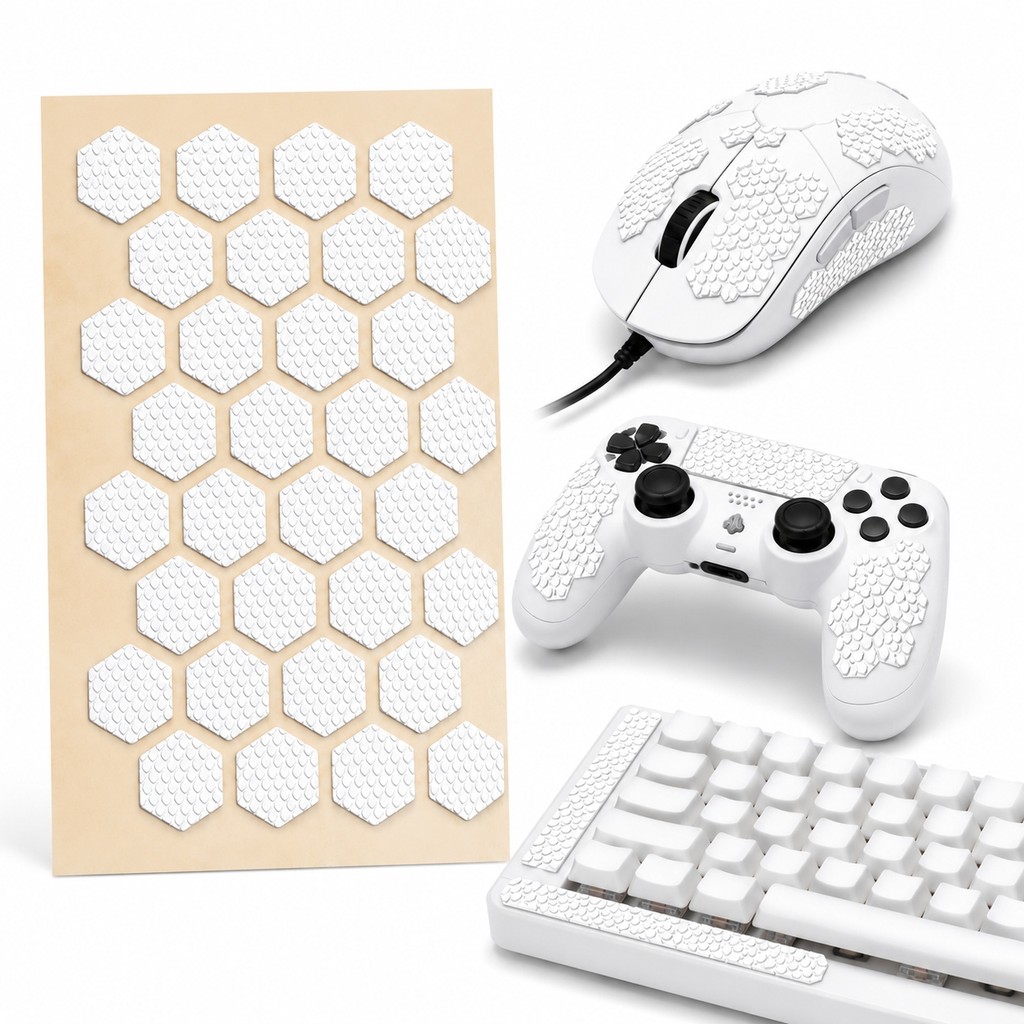 Adesivo Grip Antiderrapante p/ Mouse Controle 28Peças Branca