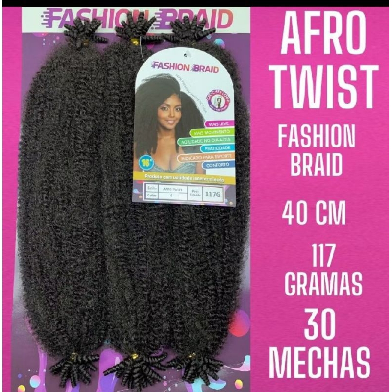 Afro Twist 40cm FASHION BRAID Cabelo Afro CROCHET - BRAIDS SYNTHETIC PREMIUM - 117g.